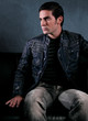 sitting jeans model