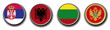 set of 4 national flag vector icons
