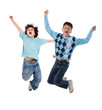 Two happy children jumping Two happy children jumping