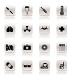 collection of  medical themed icons and warning-signs