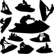 jet ski silhouettes - vector