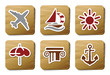 Holidays and Treval icons | Cardboard series Holidays and Treval icons | Cardboard series