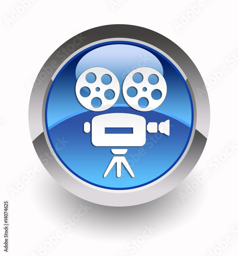 Illustration: Video camera glossy icon Video camera glossy icon