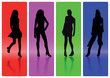 Bunte Frauen Silhouetten