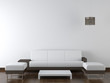 interior design modern white furniture on white wall
