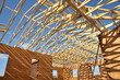 Photos : Construction d\'un chalet tout bois.