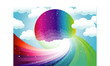 colorful moon and rainbow illustration colorful moon and rainbow illustration