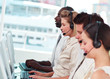 Young team working in a call centre