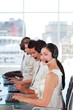 Young team working in a call centre