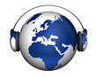 music earth with headphones