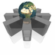 computer servers in ring isolated on a white