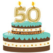 50th Anniversary Cake with Candles