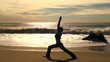 Video: Yoga triangle pose at sunset - HD Yoga triangle pose at sunset - HD