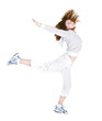 dancing girl over white
