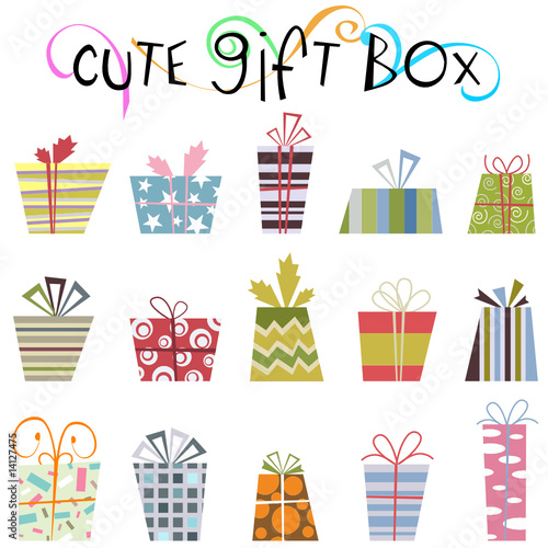 free gift box vector. cute gift box vector