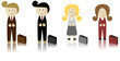 Business Men and Women with briefcase