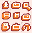 Grid icons for media resources. Vector illustration.