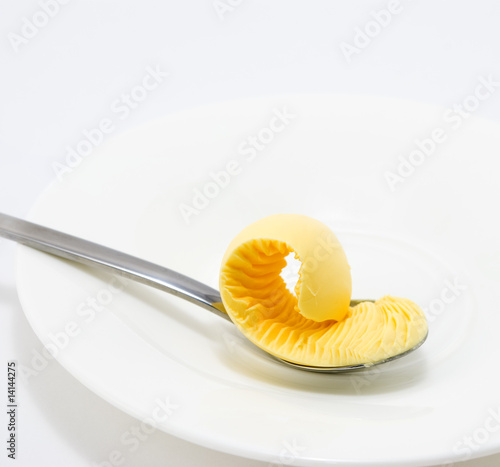 Photo: Ice cream on a silver spoon Ice cream on a silver spoon