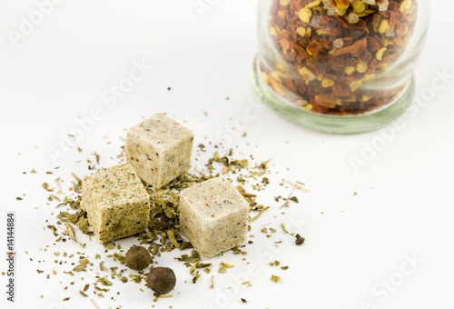 Photo: Spices arranged on a white background Spices arranged on a white background