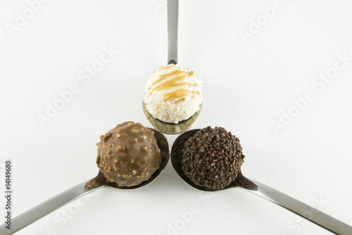 Photo: 3 truffles on white background III 3 truffles on white background III