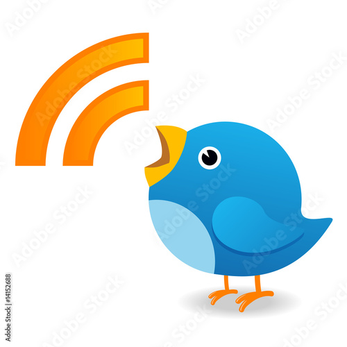 Illustration: Twitter bird yelling Twitter bird yelling