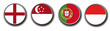 set of 4 national flag vector icons