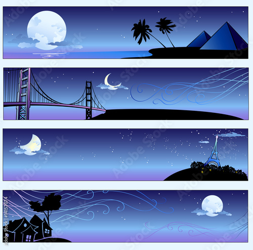 city skyline cartoon. set with cartoon skyline
