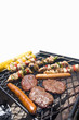 Food on barbeque, cut out
