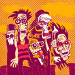 grunge background with halloween person, for CD cover grunge background with halloween person, for CD cover