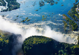 Zambezi river and Victoria Falls, aerial view - Fine Art prints