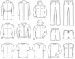 Vektor: Men’s casual clothes and sportswear Men’s casual clothes and sportswear