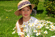Garten Mädchen mit Hut