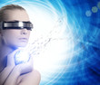 Female robot. Nanotechnology concept