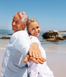 Retired couple having fun at their vacation