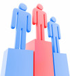 Illustration: Podium of first, second and third place. Tournament concept. Podium of first, second and third place. Tournament concept.