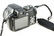 Point and shoot zoom digital camera isolated on white background