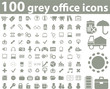 100 grey office icons. vector 100 grey office icons. vector