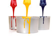 Photo: CMYK trowels, with printing ink CMYK trowels, with printing ink