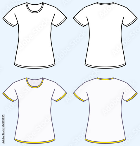 t shirt template vector. Women#39;s t-shirt (front and