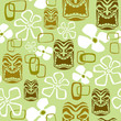 Illustration: Seamless Exotic Tiki Paradise Pattern Seamless Exotic Tiki Paradise Pattern