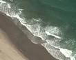 Aerial view of deserted beach in Gibraltar with seagulls Aerial view of deserted beach in Gibraltar with seagulls