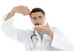 Male doctor holding swine flu vaccine syringe
