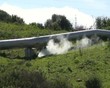 Close up showing steaming leak in overland pipe