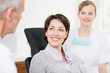 Woman in dentists office