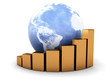 earth globe and raising charts