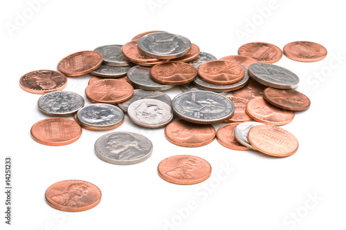 Photo: pile of U.S. coins pile of U.S. coins