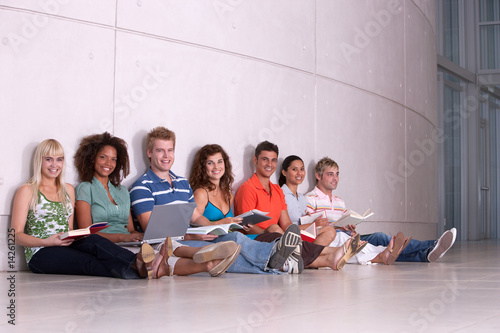 Photo: Group of happy students studying Group of happy students studying