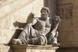 Ancient male sculpture in Rome on Capitol hill
