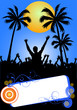 party plakat mit palmen