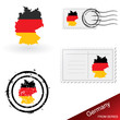 Germany map, stamps and postcard set from series
